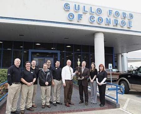 Gullo ford of conroe - Community Involvement at Gullo Ford of Conroe; About Us; Video Gallery; Gullo Ford Habla Español; Contact Us; 2023 Vehicle Research. 2024 Ford F-150; 2023 Ford F-150; 2023 F-150 vs. The Competition; Meet Our Staff; Careers; Customer Testimonials; Blog; Get Directions. 925 I-45 South, Conroe, TX, 77301